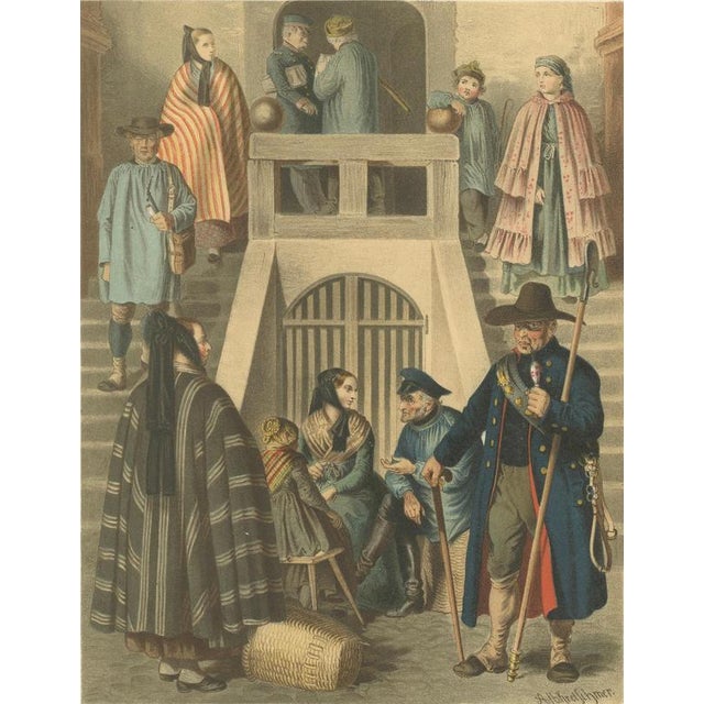 Harz Folk Costumes, 1875, Chromolithograph Print For Sale - Image 3 of 10