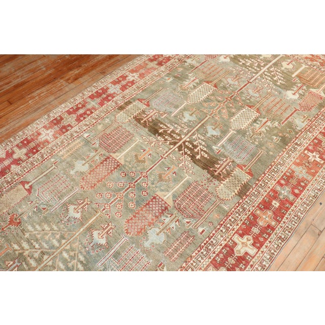 Red Early 20th Century Kurd Bakhtiari Rug rug no.j2475 For Sale - Image 8 of 9