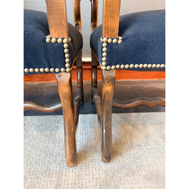 French Country 19th Century French Os De Mouton (Mutton Bone) Arm Chairs - A Pair For Sale - Image 3 of 7