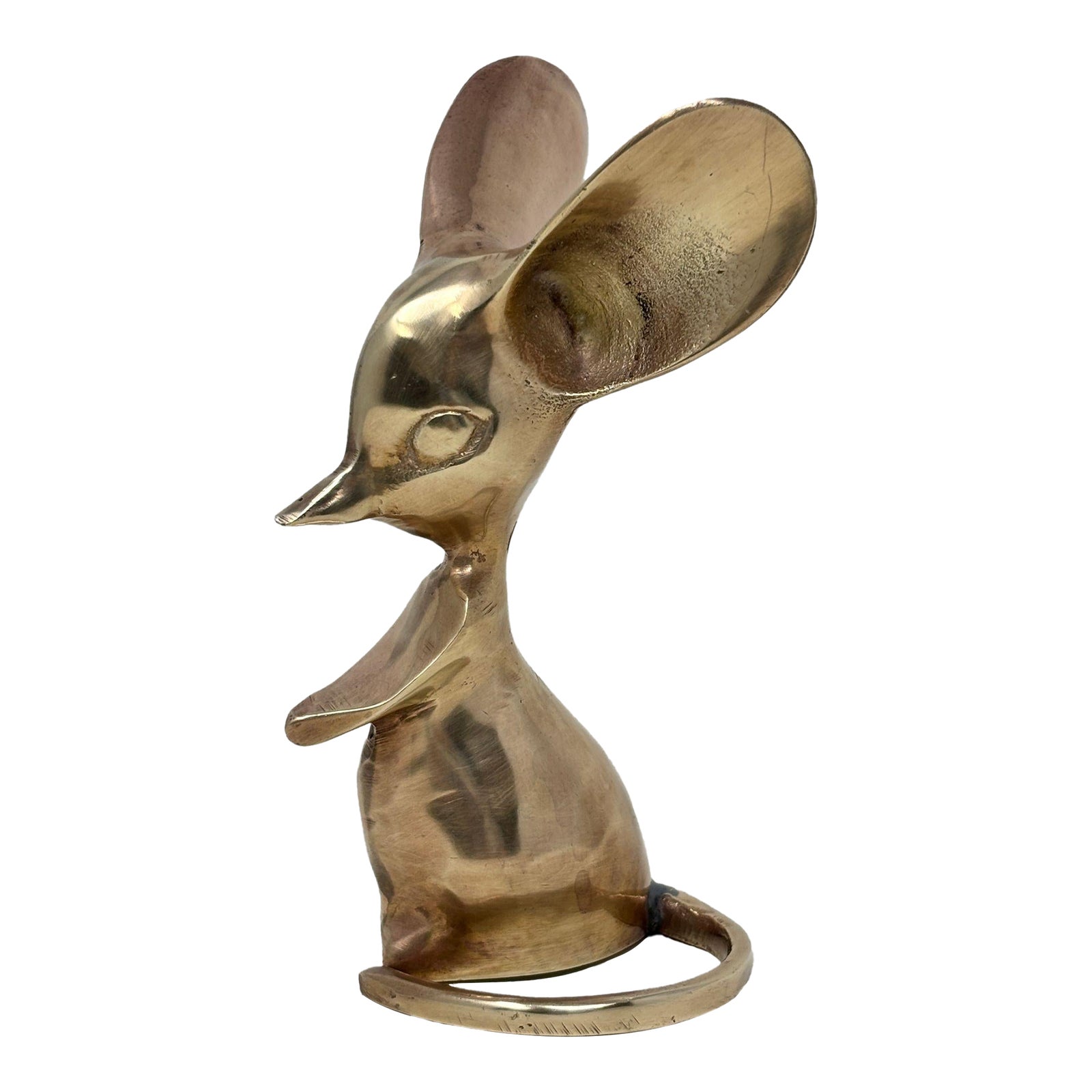 1950s Cast Brass Mouse Figurine Sculpture | Chairish