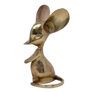 1950s Cast Brass Mouse Figurine Sculpture