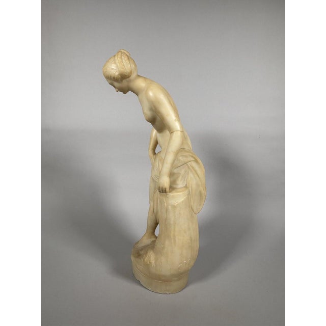 French Sculpture, Diana at her Bath after Falconet (1757) - 65 cm - Siena yellow marble For Sale - Image 3 of 7