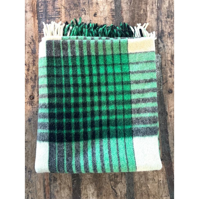 Vintage Wool Plaid Blanket For Sale - Image 9 of 12