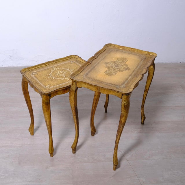 Neo-Classical Florentine Nesting Tables, Italy, 1960s, Set of 2 For Sale - Image 9 of 17