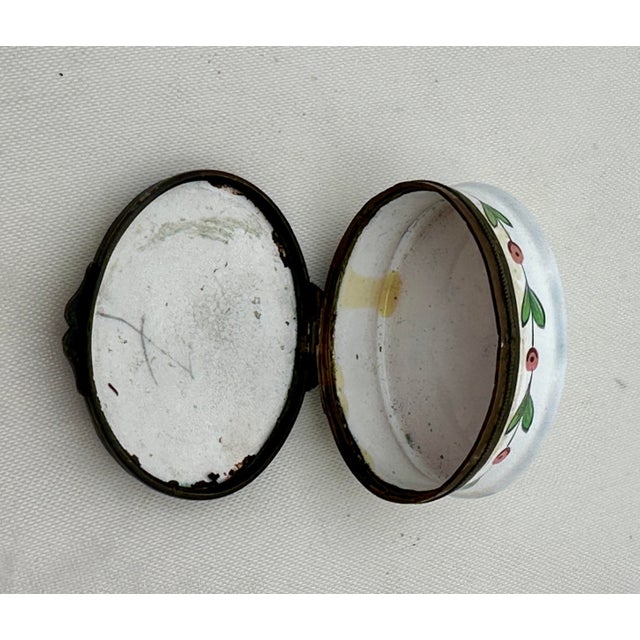 19th Century French Enamel Samson Patch Trinket Box Child With Bird For Sale - Image 10 of 11