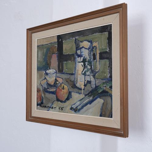 Sven-Olof Hamlet, Still Life, 1955, Oil on Canvas For Sale - Image 4 of 11