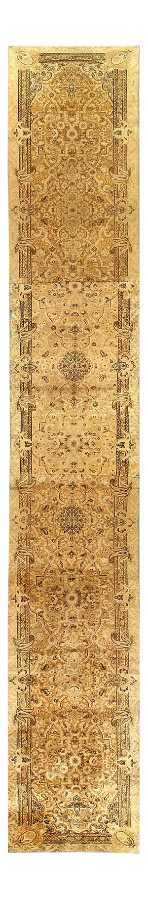 Ivory Persian Hand Knotted Kerman Runner 2'11'' X 19'5'' D07671