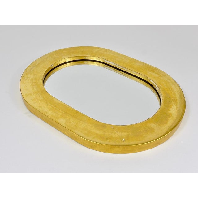 Carl Auböck Mid-Century Gold-Plated Wall Mirror attributed to Carl Auböck, Austria, 1960s For Sale - Image 4 of 15