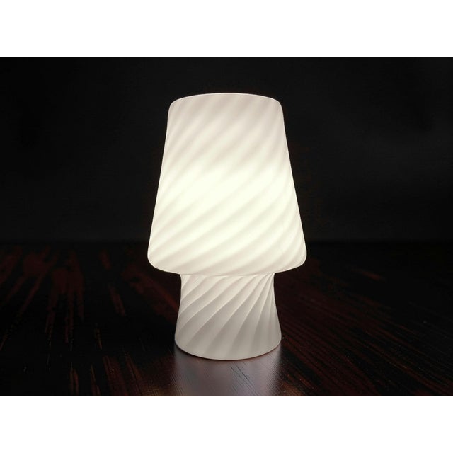 Mushroom swirl Murano glass lamp. One of the most classic shapes among Murano lamps. Made in Murano in the 1970s, this...