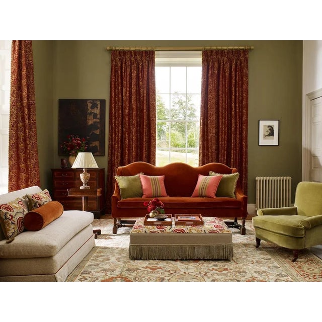 A silk-rich fabric, heavy in a brocade design, Pomegranate Brocatelle is a smaller, more attainable scale for interiors,...