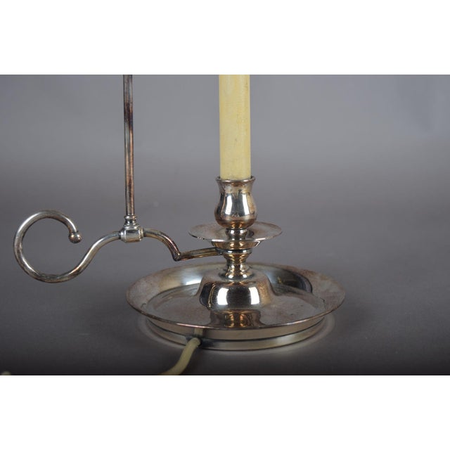 Silver Vintage Bouillotte Silver-Plated Table Lamp with Adjustable Shade, 1980s For Sale - Image 8 of 10