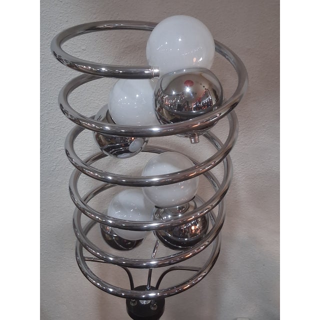 Mid-Century Modern Mid 20th Century Mid Century Chrome Italian Spiral Floor Lamp, Attributed to Goffredo Reggiani For Sale - Image 3 of 10