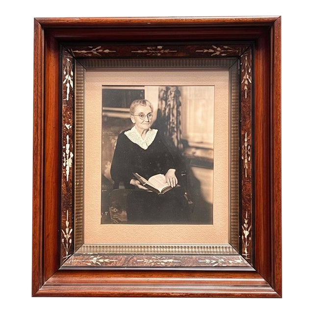 Antique Victorian Shadow Box Frame Sepia Portrait-Silver Gelatin Photo-C1800s For Sale