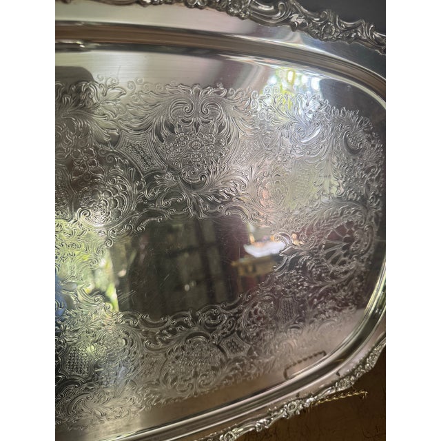 Vintage Silver-Plated Butler Tray in the "Countess" Pattern by the International Silver Company For Sale - Image 17 of 18