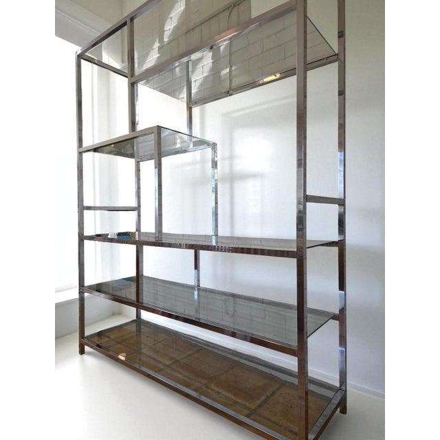 Vintage Chrome Etagere Bookshelf For Sale - Image 10 of 10