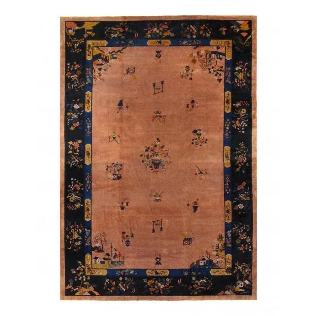 Pasargad Light Brown Antique Art Deco Rug- 11'11'' X 17'6'' For Sale - Image 9 of 9