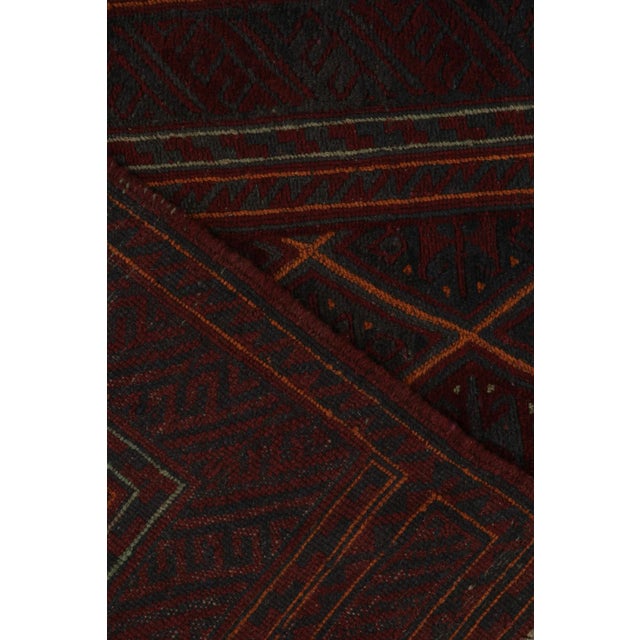 Textile 1950s Vintage Afghan Tribal Rug in Red With Geometric Patterns, From Rug & Kilim For Sale - Image 7 of 8