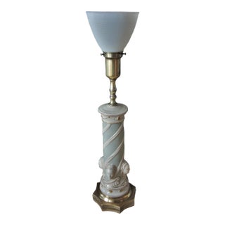 Vintage Rembrandt Porcelain Torchiere Table Lamp For Sale