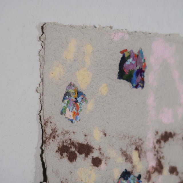 Original Abstract Textured Fiber Base Mixed Media Painting in Soft Grey, Pink, and Earth Tones by Casey R Klein For Sale - Image 4 of 16