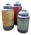 Set of Three Rustic Handcrafted Lidded Stoneware Storage Jars For Sale