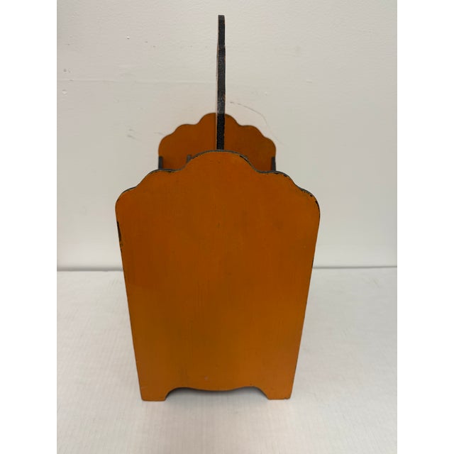 1970s Aged Vintage Magazine Holder With Greek Inspired Motif For Sale - Image 12 of 12