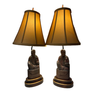 Frederick Cooper Guan Yin (Boddhisattva of Compassion) Statue Figurine Lamps - Set of 2