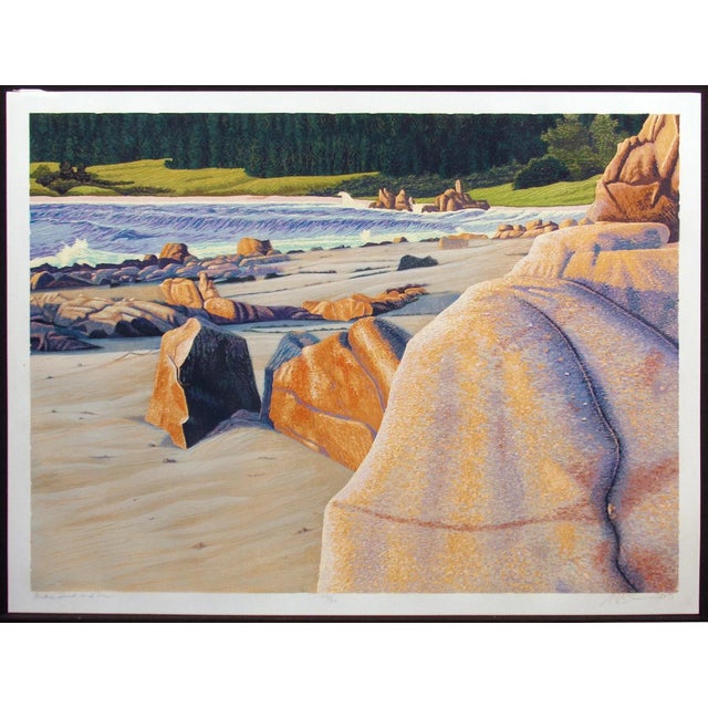 "Rocks, Sand and Sea" by Gordon Mortensen Hand signed, titled, dated numbered by the artist in pencil Limited Edition...
