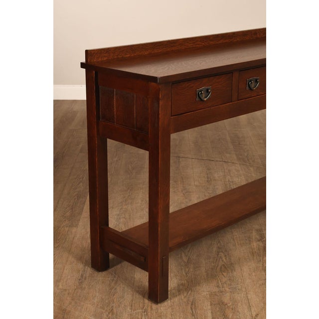 2010s Stickley Mission Collection Oak Console Table Server For Sale - Image 5 of 18