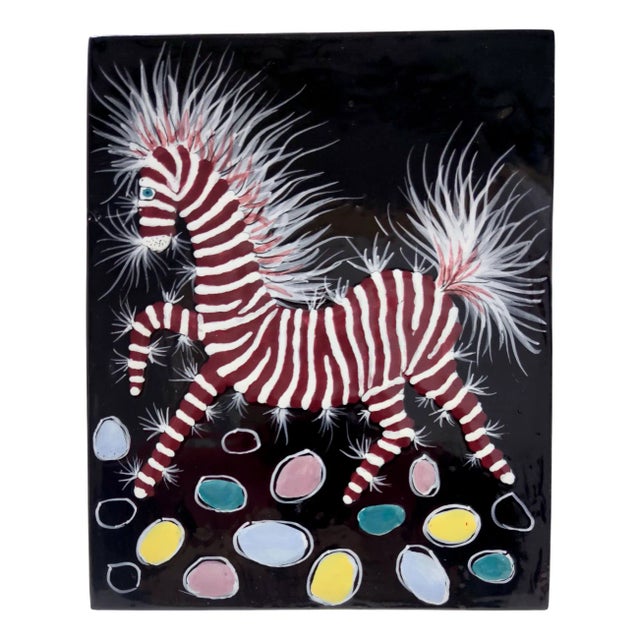 Pyriform Glazed Ceramic Plate by Otello Rosa for San Polo, Italy, 1950s For Sale