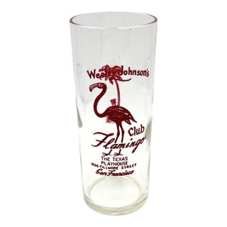 1950s Mid-Century Modern Texas Playhouse/Club Flamingo San Francisco Double Bar Collins Glass For Sale