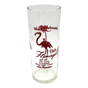 1950s Mid-Century Modern Texas Playhouse/Club Flamingo San Francisco Double Bar Collins Glass