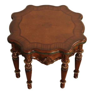 Early 21st Century Louis XVI Style Inlaid Burl Wood Accent Table