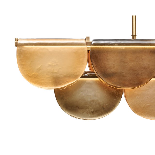 2020s Murano Glass Amber “Onda” Chandelier For Sale - Image 5 of 9