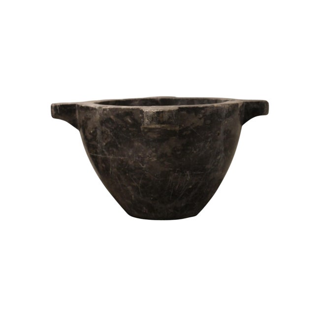 French 19c French Marble Mortar Bowl For Sale - Image 3 of 3