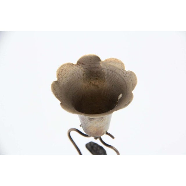 Silver Toothpick Holder with Flower-Shaped Chalice, in Good conditions.
