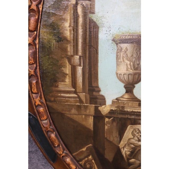 Paint Pair Large Scale 19th C Italian Grand Tour Paintings For Sale - Image 7 of 8