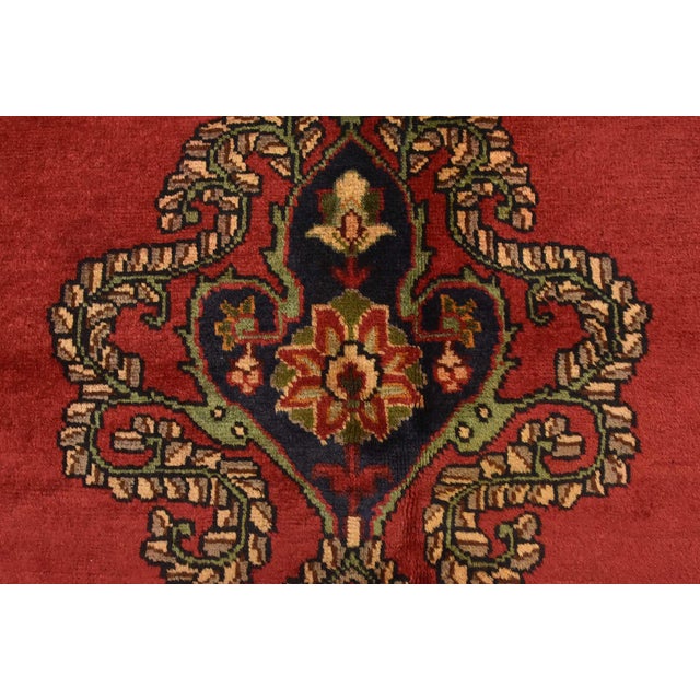 Tabriz Rug 10’2” X 12’6” Red Wool Vintage Traditional Hand-Knotted Carpet For Sale In Philadelphia - Image 6 of 15