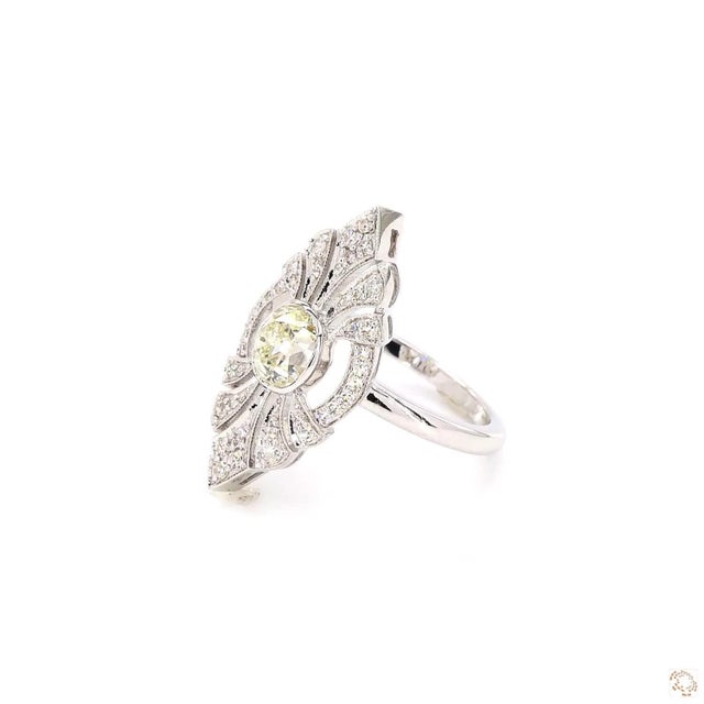 Modern Early 20th Century 1.1 Carat Old European Cut Diamond Gold Ring, Size 6.5 For Sale - Image 3 of 9