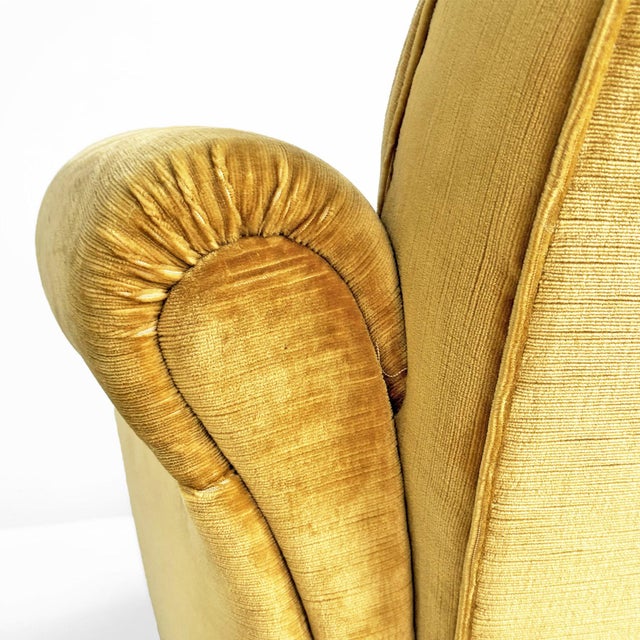 Mid-Century Modern Italian Yellow Velvet Chairs by Tito Agnoli for Poltrona Frau, 1950s, Set of 2 For Sale - Image 12 of 18