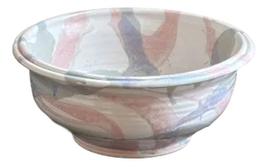 Vintage Pastel Artisanal Pottery Bowl