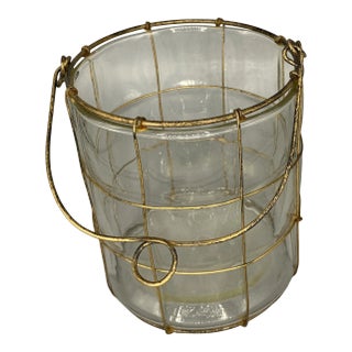 Caged Glass Bucket With Handle For Sale
