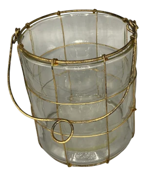 Caged Glass Bucket With Handle