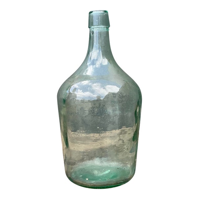 Vintage Blown Glass Demijohn Wine Bottle For Sale