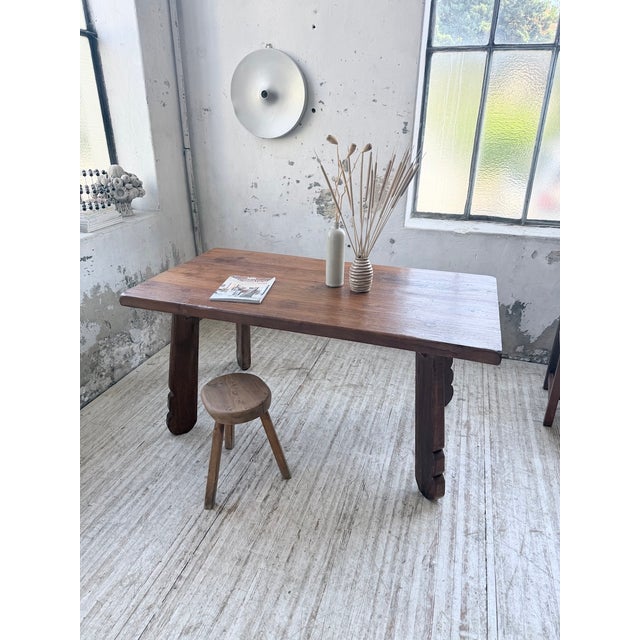 Brutalist Oak Table attributed to De Puydt, Belgium, 1970s For Sale - Image 18 of 18