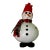 Vintage Arts & Crafts Holiday Snowman Hand-Painted Gourd Art, White, Red & Green For Sale