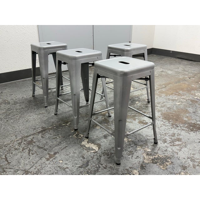 2010s UrbanMod Counter Height Bar Stools, Set of Four For Sale - Image 5 of 12