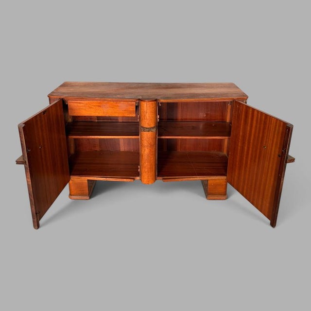 Art Deco Walnut Sideboard with Bakelite Handles, 1930s For Sale - Image 10 of 12