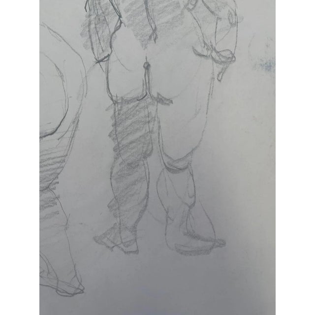 Vintage Signed Male Nude Portrait Study Double Sided For Sale - Image 9 of 10