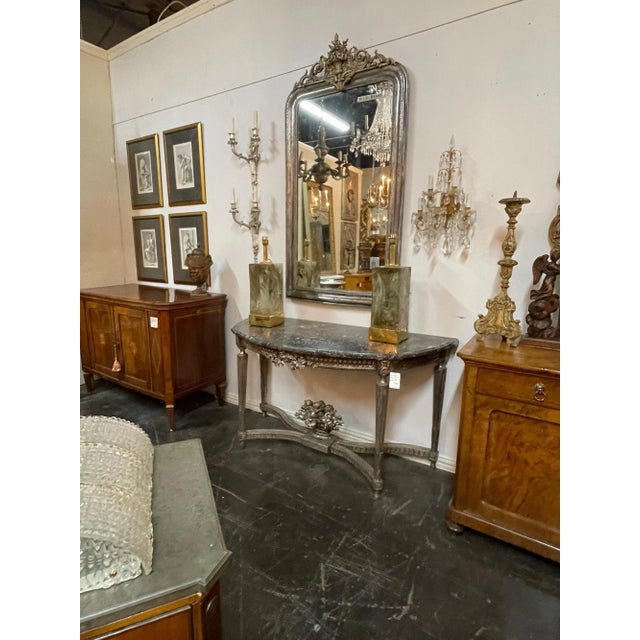 Antique French Louis XVI Silver Gilt Console For Sale In Dallas - Image 6 of 7