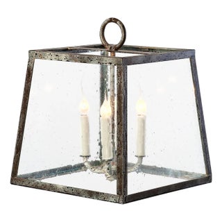 12" Box Pendant With Seeded Glass by Lowcountry Originals For Sale